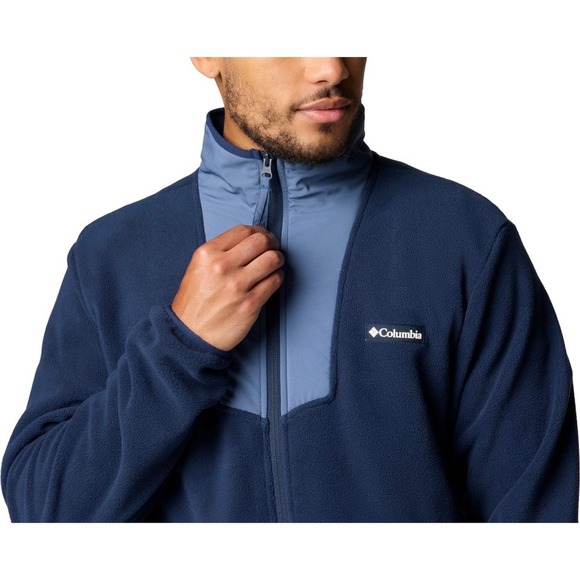New Columbia Sequoia Grove Full Zip M Fleece Jacket Mens Medium Blue NWT - Picture 1 of 8